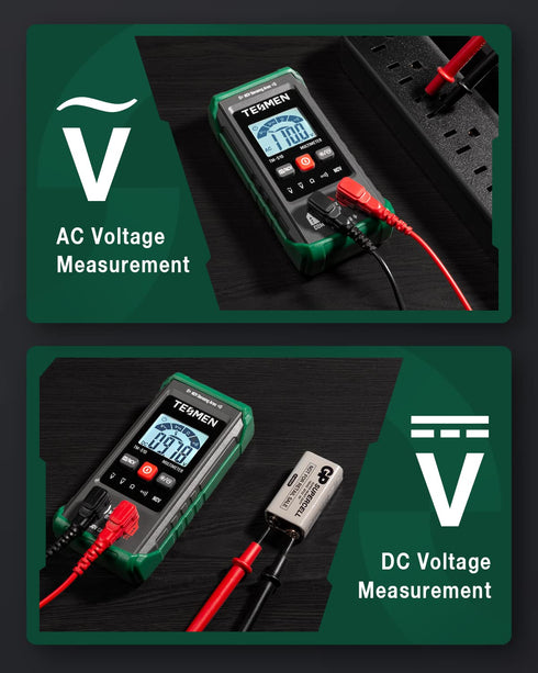 TM-510 Digital Multimeter, 4000 Counts, Smart Measurement, Auto-Ranging Voltmeter; Voltage Tester with Non-Contact