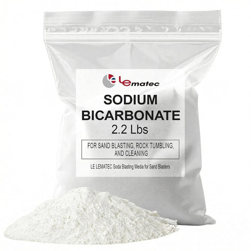 LEMATEC Professional Grade Soda Blasting Media - Premium Technical Sodium Bicarbonate for