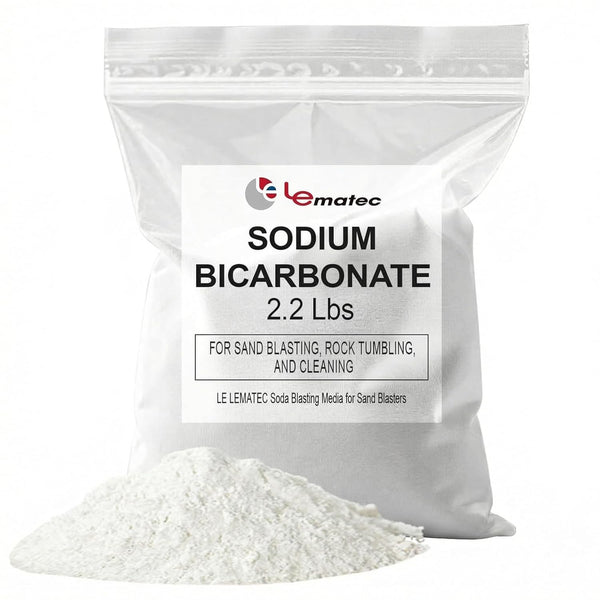 LEMATEC Professional Grade Soda Blasting Media - Premium Technical Sodium Bicarbonate for
