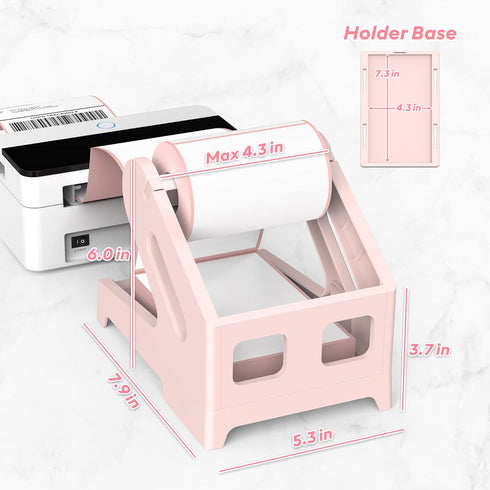 Label Holder Thermal Label Holder for Rolls and Fanfold Labels Shipping Label Stand Desktop Printer DIY Accessory Supplies for Home, Office (Pink) by PONNOR