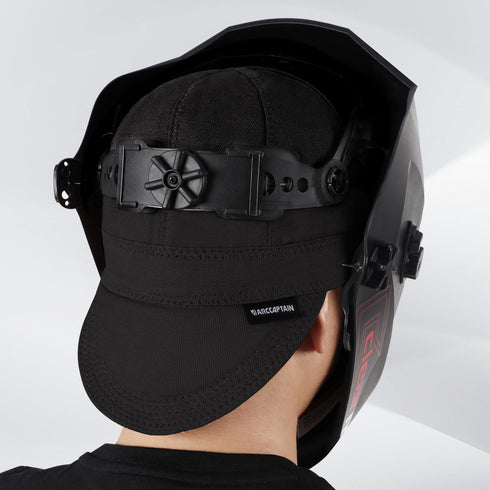 ARCCAPTAIN 8 Panel Reversible Welding Cap, Black, 10 oz Fireproof Cotton for Men Women, 7 1/4 Safety Protection