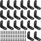 Glarks 20 Set 30mm Black L Bracket Right Angle Corner Brace Joint Fastener