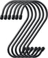 12 Pack Heavy Duty 6 Inch S Hooks with Rubber Stopper for Hanging Plants, Birdhouse, Pan, Cups, Bags, Jewelry
