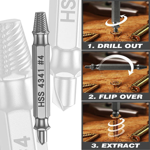 6 SetProfessional Greywolf pcs Damaged Screw Extractor Grade Broken Bolt & Stripped Screw Remover Kit with CaseHardened