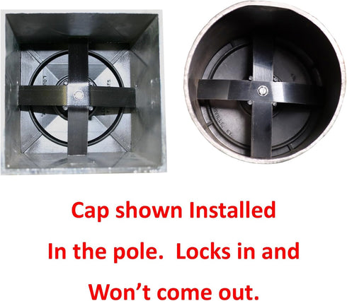 Deltech Manufacturing 2-3/8" Round Light Pole Top Cap- Black Plastic