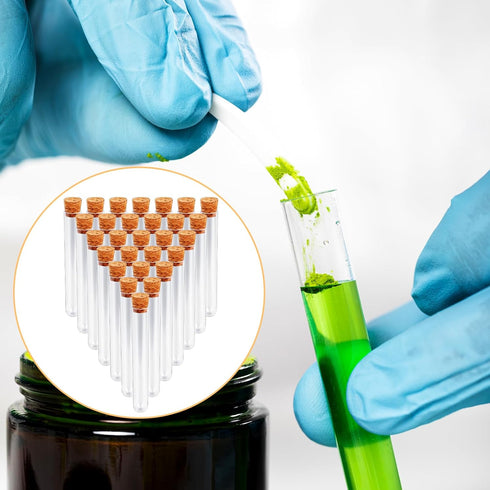 28PCS Clear Plastic Test Tubes with Lids, 15x100mm (15ml) Vials with Seal Cap for Sample, Science Party, Laboratory