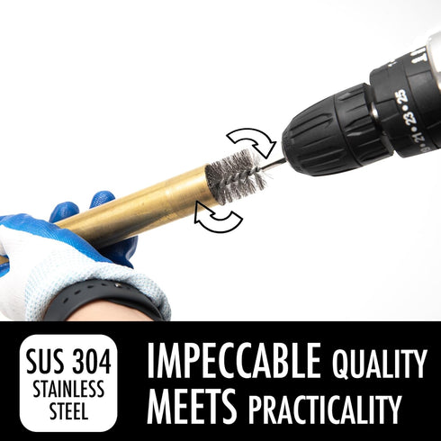 6pcs Copper Tube Pipe Cleaner, 1/2” 3/4” 1” Pipe Cleaning Brush Set, Stainless Steel Wire Bore Brushes for Power Drill