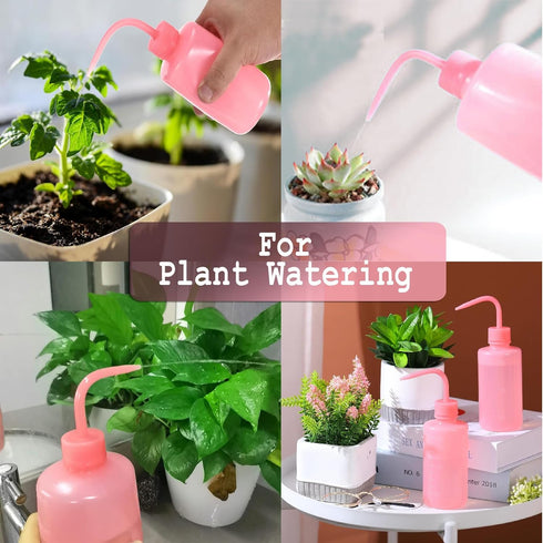 Sotica Wash Bottles: 3pcs Pink Squeeze Bottles, 8oz Narrow Mouth Squirt Bottles for Tattoo and Lab