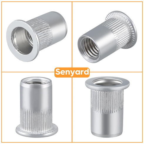Senyard 300 M3 M4 M5 M6 M8 M10 M12#8-32#10-24 1/4"-20 5/16"-18 3/8"-16 Metric & SAE Rivet Nuts Assortment kit, Pcs