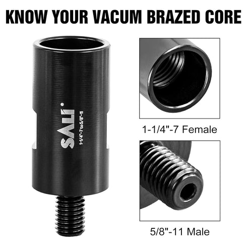 SALI Hardened Steel Core Drill Adapter Convertor, 1-1/4"-7 Female to 5/8"-11 Male, Ideal for Diamond Core Bits