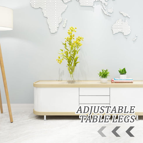 2pcs 12-18cm Adjustable Metal Furniture Legs Cabinet Levelers Extendable Sofa Couch Support Feet for Bed Tv Stand White