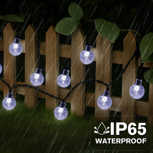 36FT 60 8 Metaku Solar String Lights for Outside, LED Crystal Globe String Lights, Solar Powered Outdoor Lights
