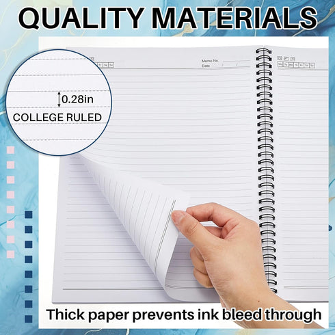 Jutom 2 Pads Jumbo Left Handed Notebook, 11" x 8.5", Lefty Wire Bound Notebooks, 200 Pages, 100 Sheets, Spiral