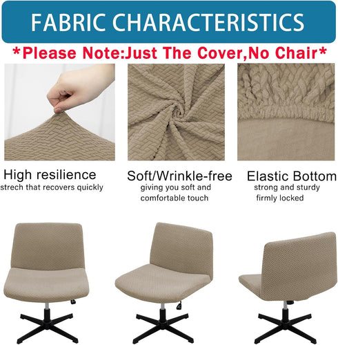VZLQZJMKY Armless Armless Vanity Chair Cover Criss Cross Chair Cover Elastic Chair Slipcover Chair Covers Office Chair