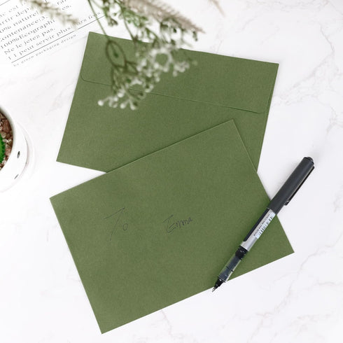 Granhoolm 50 Pack 5x7 Sage Green A7 Envelopes, 5.25 x 7.25 Inch, Self Seal, Gift Card Envelopes