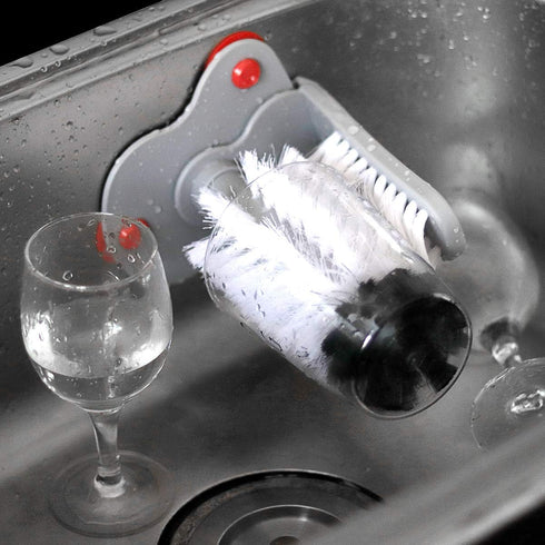 Glass Cup Washer with Double Bristle Brush for Bar Kitchen Sink
