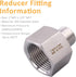 Forged Reducer Adapter Fitting, Stainless Steel 304 Reducing Pipe Connector, 1" NPT Female x 1/2" NPT Male, Pack of 5