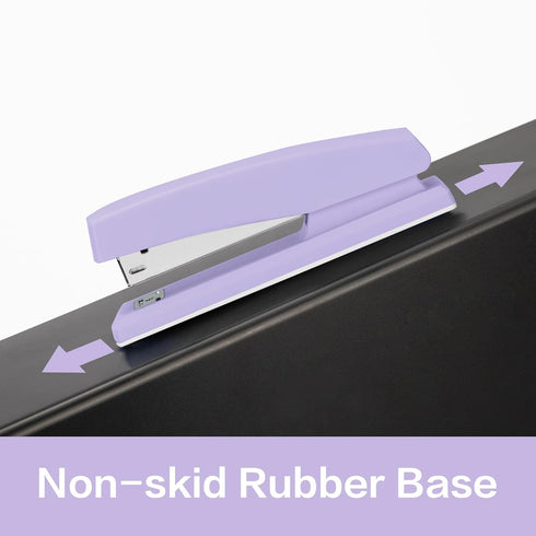 Deli Desktop Stapler - Office Stapler with 25 Sheet Capacity, Includes 1000 Staples and Staple Remover (Purple)