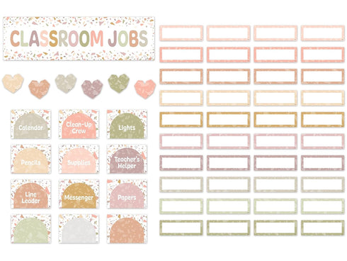 Teacher Created Resources Terrazzo Tones Classroom Jobs Mini Bulletin Board (TCR7209)