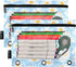 Blue Cute Daisy Binder Pencil Pouch 3 Ring,Zipper Pencil Case with Clear Window Pencil Pouch 2 Pack for School Classroom Office Organizers