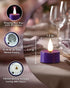 3D 300+Hour Set 24 Amagic Flameless Purple Timer Remote Tealights Candles, Black Wick Flickering Tea Light, Colored