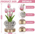 4 16 Tulip Table Lamp, Modes Color Changing Acrylic Crystal Night Light with Remote, Rechargeable Touch Artificial