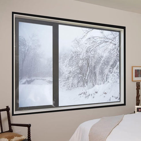 VOLLENC 140x190cm Basement Window BlackWindow Seal Kit with Full Frame Magic Strip for Winter for Kitchen, Bedroom, Air