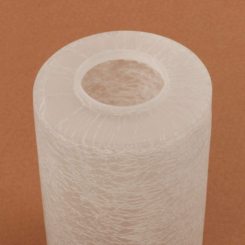 2 Pack 1-5/8-inch A00027 Frosted Glass Lamp Shade with Crackle Finish, Cylinder Glass Light Cover Replacement