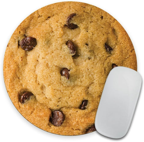 pingpi Giant Chocolate Chip Cookie Mouse Pad - Funny Circle Rubber Mousepad for Coworker or Teacher Present