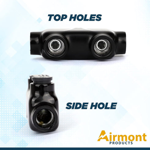 AP-10203, Black Insulated in-Line Splice Connector, 2/0-6 Wire Range, 3.23" L x 0.98" W x 1.63" H, Pre-Filled with Oxide Inhibitor, Easy Re-Entry, Rubber Vinyl Coating, 2 Set Screws