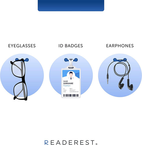 Readerest Magnetic Eyeglasses Holder, Magnet Clip Badge Holders for Glasses and Sunglasses