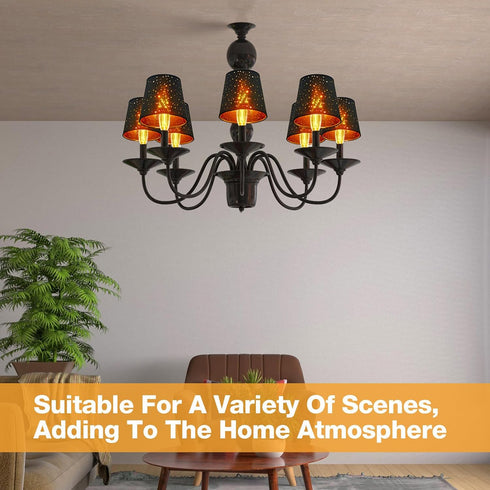 3 Set Bulbs Riakrum Pcs Chandelier Lamp Shades Small Lamp Shade for Pendant Wall Ceiling Lights Candle Clip on Fitter