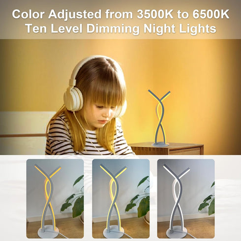 Daymeet Table Lamp for Bedroom, Dimmable Bedside Lamps with Remote and APP Control for Kids Room and Living Room.