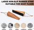 Wooden Door Stoppers, Acacia Wood Wedges with Heavy Duty Non-Skid Rubber Base (2 Pack)