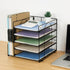 Desk Organizers and Accessories - 5-Tier Paper Letter Tray Organizer with File Holder for Office Supplies