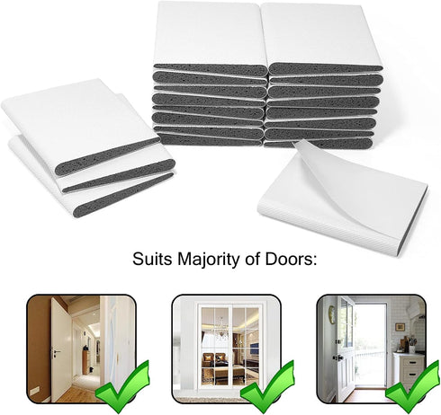 Door Corner Seal Wedge Draft Stopper with Adhesive, 16 Pack for Exterior Door Frame, Brown