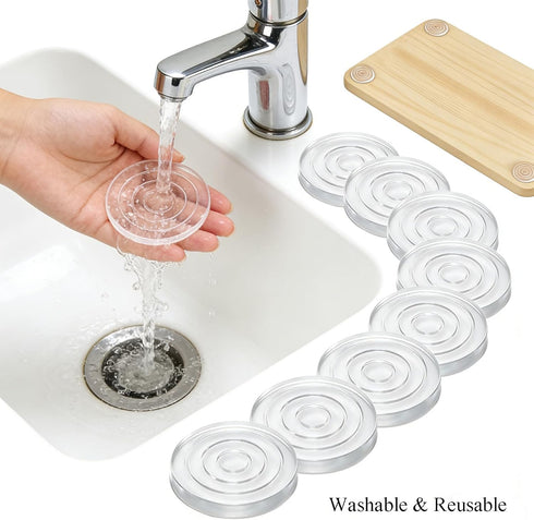 LAIFOOSHEN 12PCS 1.6IN &2.4IN Non-Slip Clear Self-Adhesive Tabs Feet for Cutting Board, Silicone Cutting Board