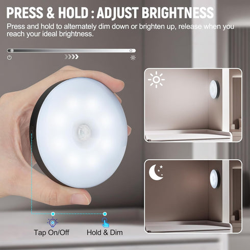 2 Pack DWEPTU Motion Sensor Night Light LED Night Lights, Dusk to Dawn Motion Sensor for Bedroom, Bathroom, Toilet
