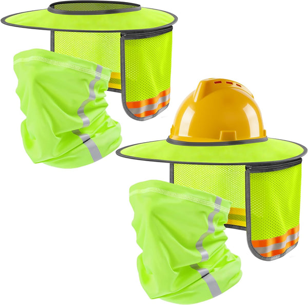 KJX Hardhat Sun Shade, Hard Hat Visor Sun Shade Full Brim with Mesh