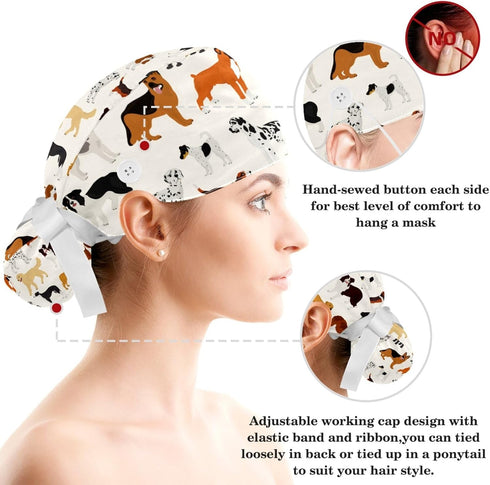 IROLSKDNFH Working Caps with Button Long Hair Cute Cartoon Bear Flying in Rocket Ponytail Holder Tie Back Hat for Women