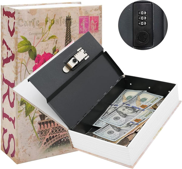 KYODOLED Diversion Book Safe with Combination Lock, Secret Safe Metal Lock Box,