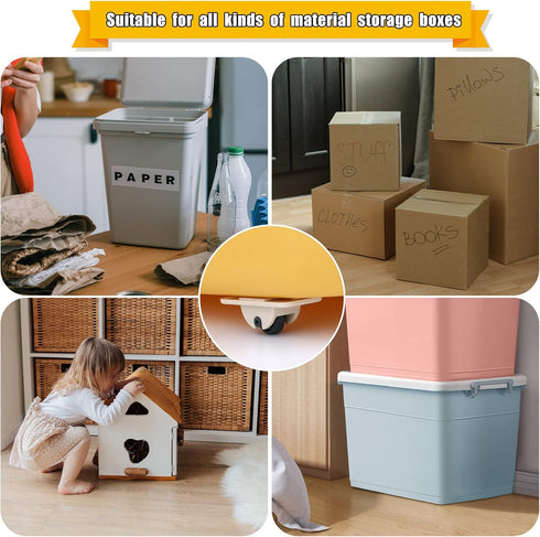 AIEX 8pcs Adhesive Wheels, Small Self-Adhesive Caster Wheels for Toy Car Storage Box, Shoe Racks, DIY