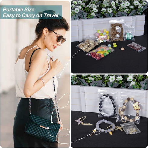 500 Pcs Small Plastic Bags, Mini Zip Lock Baggies, Clear Jewelry Bags in 5 Assorted Sizes for Storage and Packaging