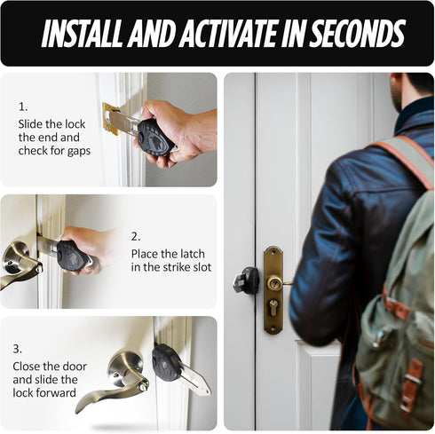 Guard Dog Security Blocklock Portable Door Lock, Hotel Door Locks for Travelers Security, Tough, Durable, Apartment