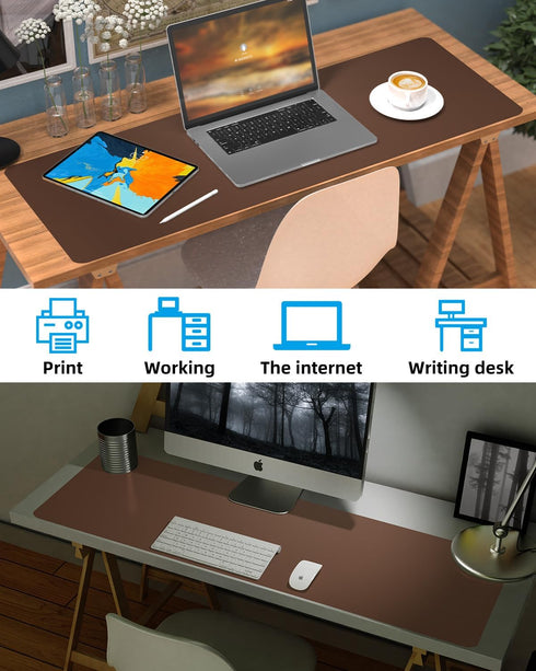 55" 17") Extra Large Desk mat, Leather Desk Pad Protector,Office Desk Mat,Mouse Pad, Non-Slip Desk Blotter, Laptop Desk