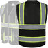JKSafety 10 Pockets Hi-Vis Zipper Front Black Safety Vest | Cushioned Collar | High Reflective Tapes with Extended Neon Yellow Strips | Meets ANSI/ISEA Standards (Large, 89-Black)