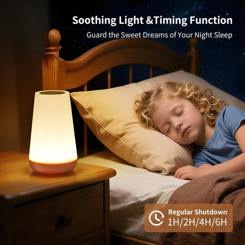 Dimmable Night Light, Touch Bedside Table Lamp, Remote Control Desk Lamp with RGB Color Changing, Portable Table