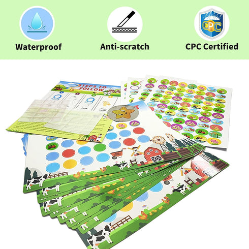 TSBSHum 18-Piece Potty Training Chart,Potty Training Sticker Chart for Boys,Made of Waterproof Paper,Helps Toddler Kids