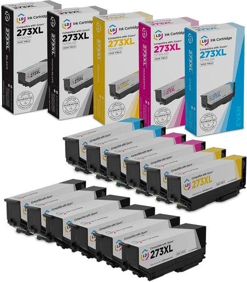 LD Products Remanufactured Ink Cartridge Replacements for Epson 273XL High Yield, 12-Pack for XP Expression Printers