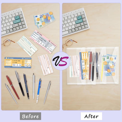 GoodSing 12 Pack Clear Plastic Envelopes A6, Reusable Document File Organizer with Snap Closure for School Home Office,
